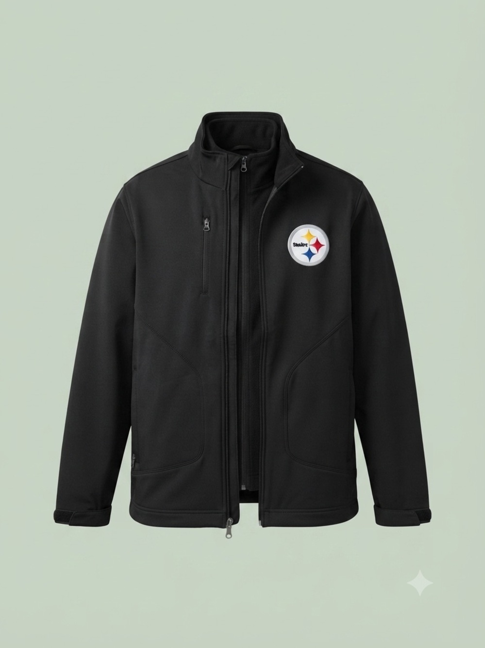 NFL Steelers G 3 Black Softshell Jacket with Team Logo
